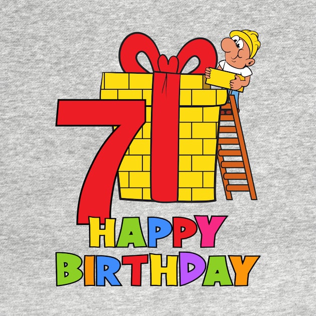 7th Birthday Party 7 Year Old Seven Years by KidsBirthdayPartyShirts